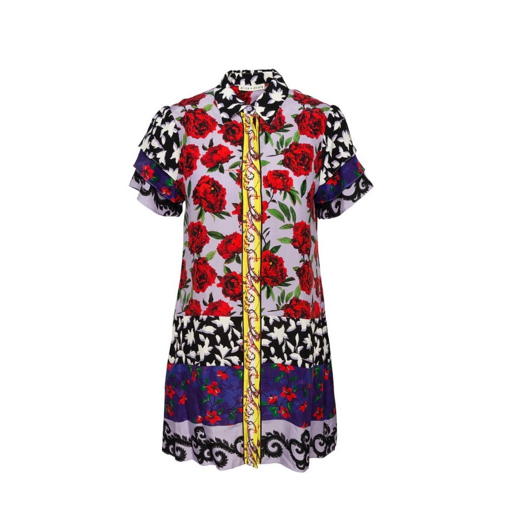Alice and Olivia Floral Shirt Dress
